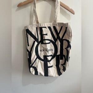 The New Yorker Cream and Black Tote Bag